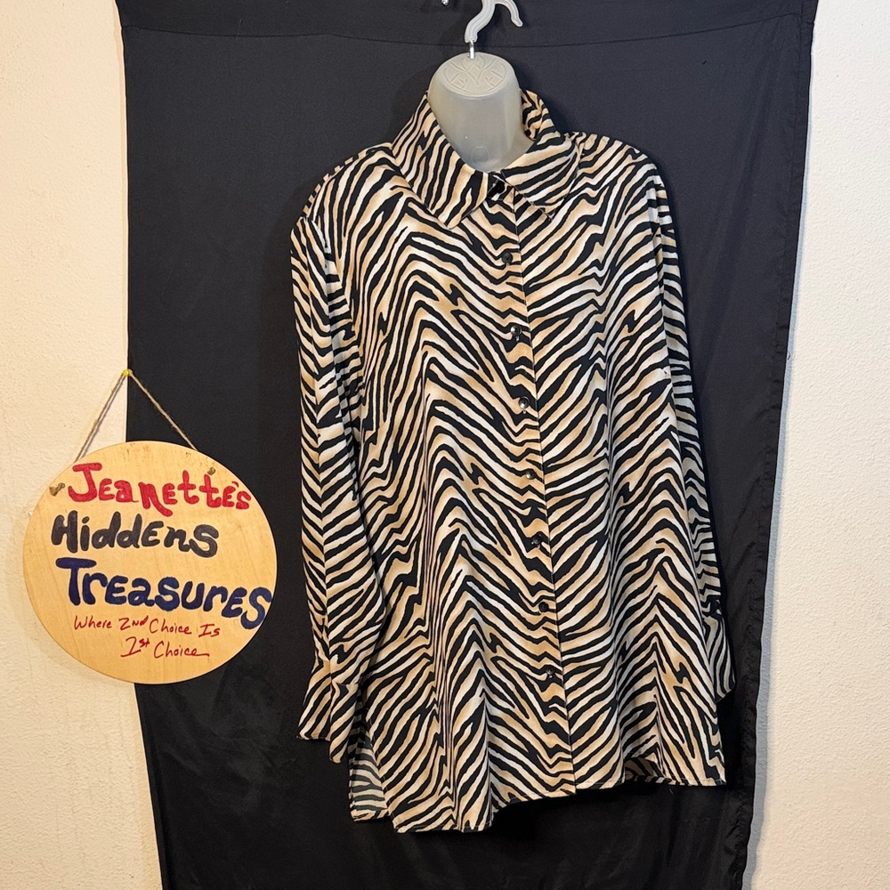 💥NI💥 Ashley Stewart  Zebra Print Blouse